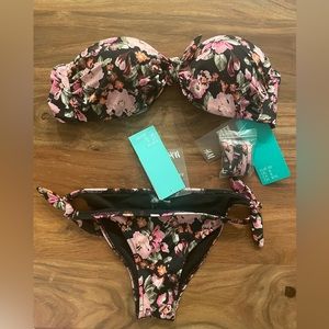 H&M Floral Print Bikini Top & Bottom Set
